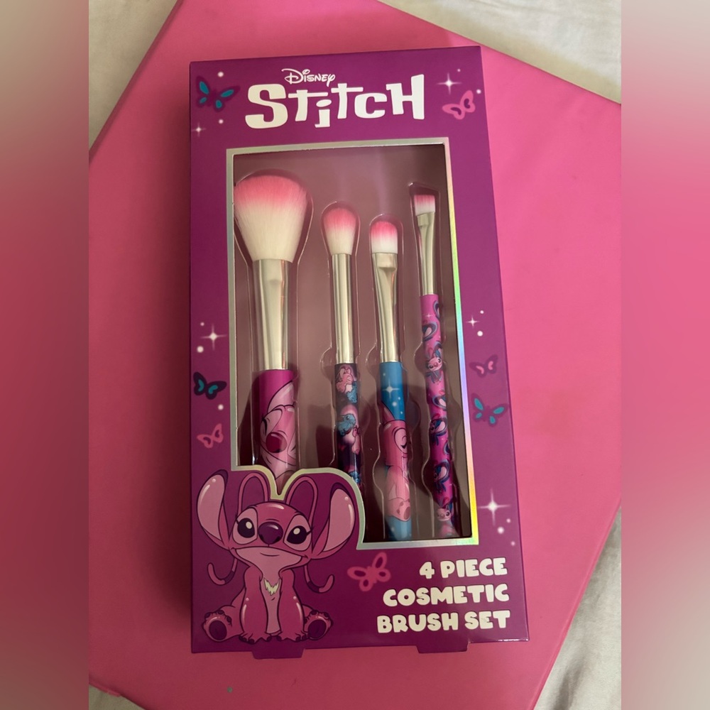 Stitch Cosmetic Brush Set - Pink and Blue
